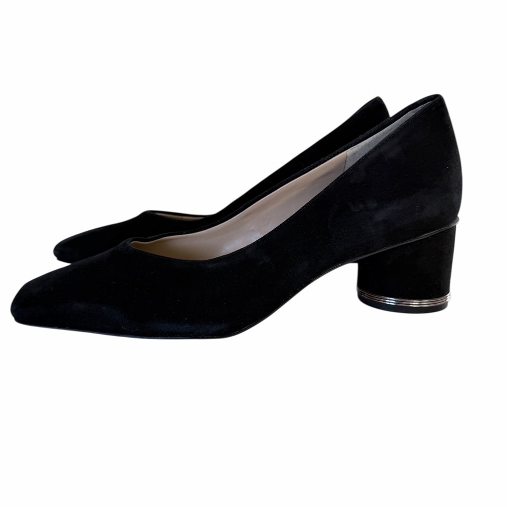 Franco‎ Sarto Black Suede Block Heel Pumps